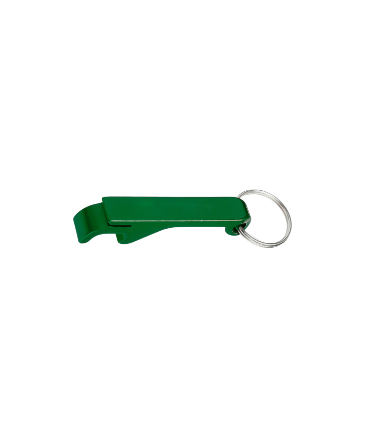 Union Printed - Aluminum Beer Bottle Opener with Keychain - 1-Color Print — Green