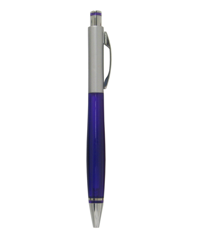 Union Printed - French - Click Pen with Silver Top - No Minimum — Purple