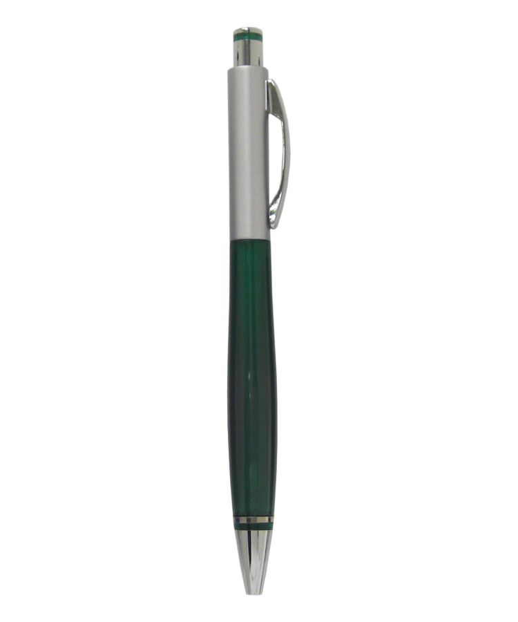 Union Printed - French - Click Pen with Silver Top - No Minimum — Green