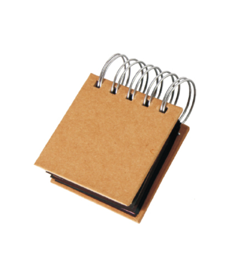 Union Printed - 3x3 Handy Eco-friendly Sticky Memo Pad with Large Spiral Binding - 1-Color Logo — Natural