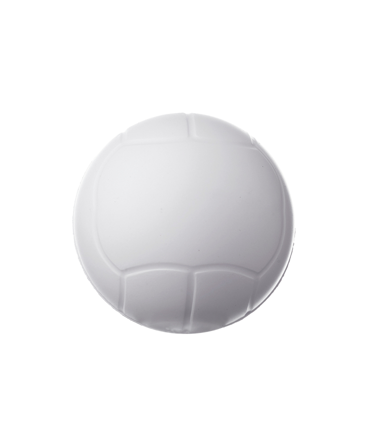 Union Printed - Volley Ball Shaped Stress Balls with 1-Color Logo — White