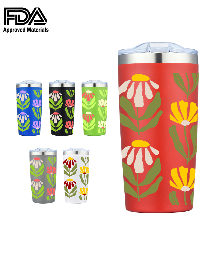 20oz Double Wall Stainless Steel Tumbler Vacuum Insulated powder coated - Full Color Wrap