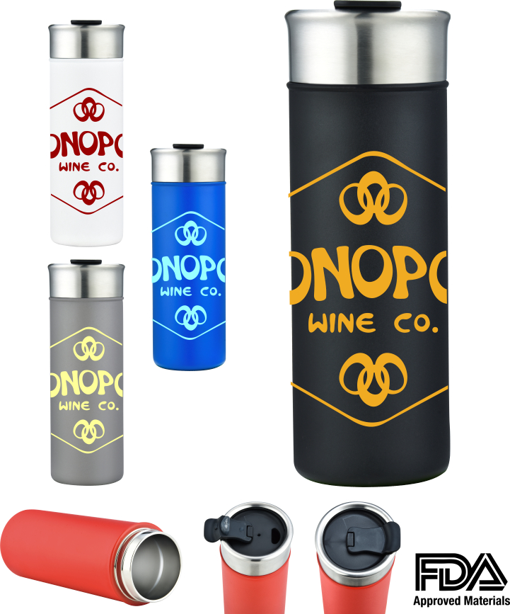 18oz Double Wall Stainless Steel Tumbler Vacuum Insulated Powder Coated - One Color Wrap