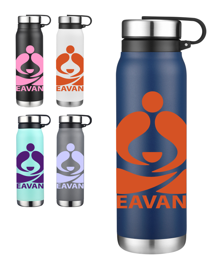 Union Printed - 20oz Vacuum Water Bottle w/ removable SS lid - Full Color Wide