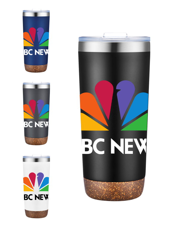 Union Printed - 22 oz Vacuum Tumbler w/ Cork Bottom - Full Color Wide