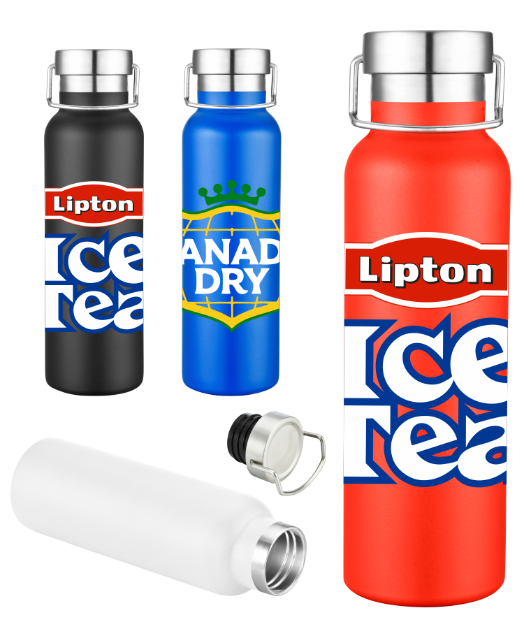 20 oz Double Wall Stainless Steel Vacuum Insulated Travel Bottle Powder Coated - Full Color Wide