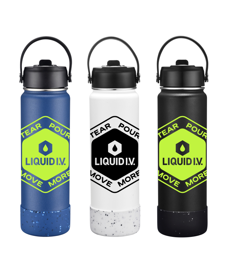 Union Printed - 27oz Vacuum Water Bottle w/ Silicone Bottom - One Color Wrap