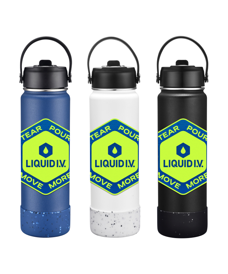 Union Printed - 27oz Vacuum Water Bottle w/ Silicone Bottom - Full Color Wide