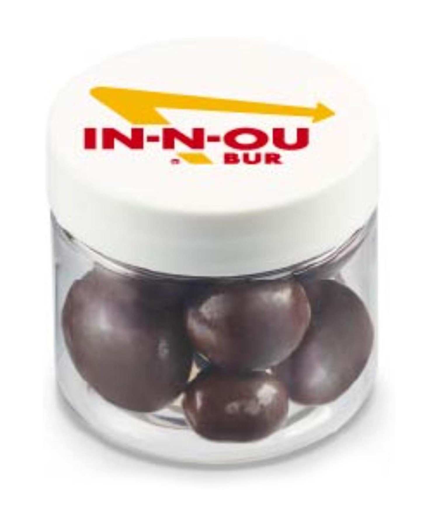 Union Printed - 2 oz jar of chocolate covered pretzels with a full color imprint on the lid