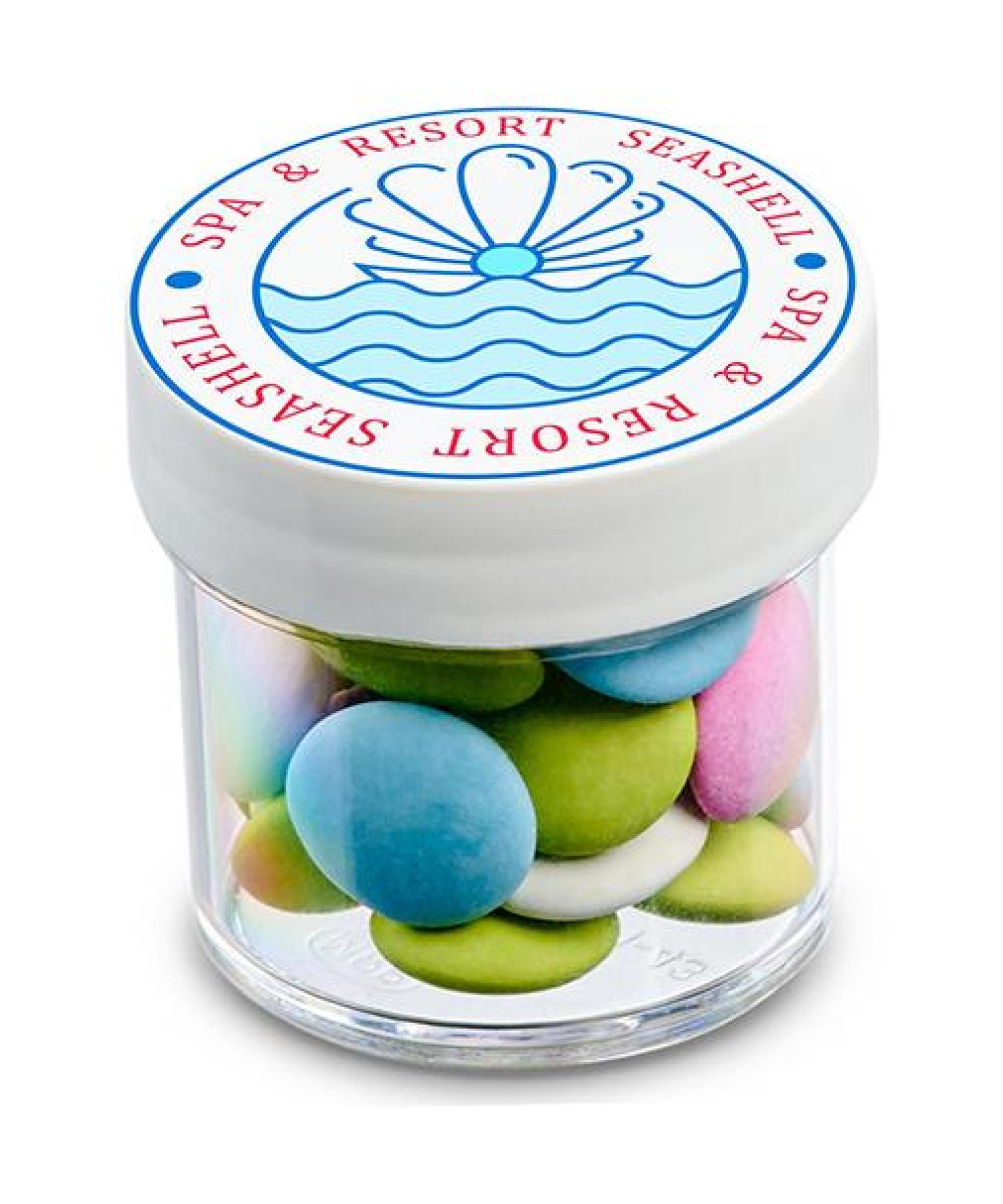 Union Printed - 1/2 oz jar of mini mint lentils with a full color imprint on the lid