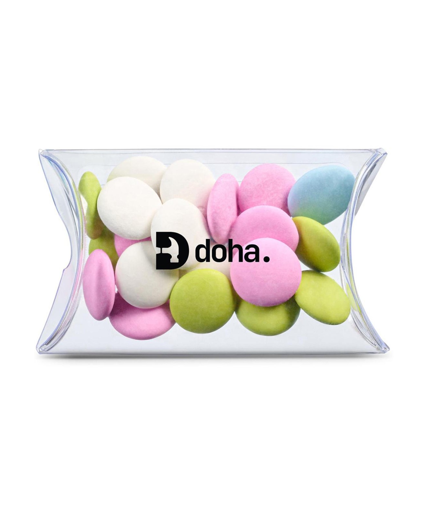 Union Printed - 3" pillow box of mint lentils with a full color imprint on the pillow box
