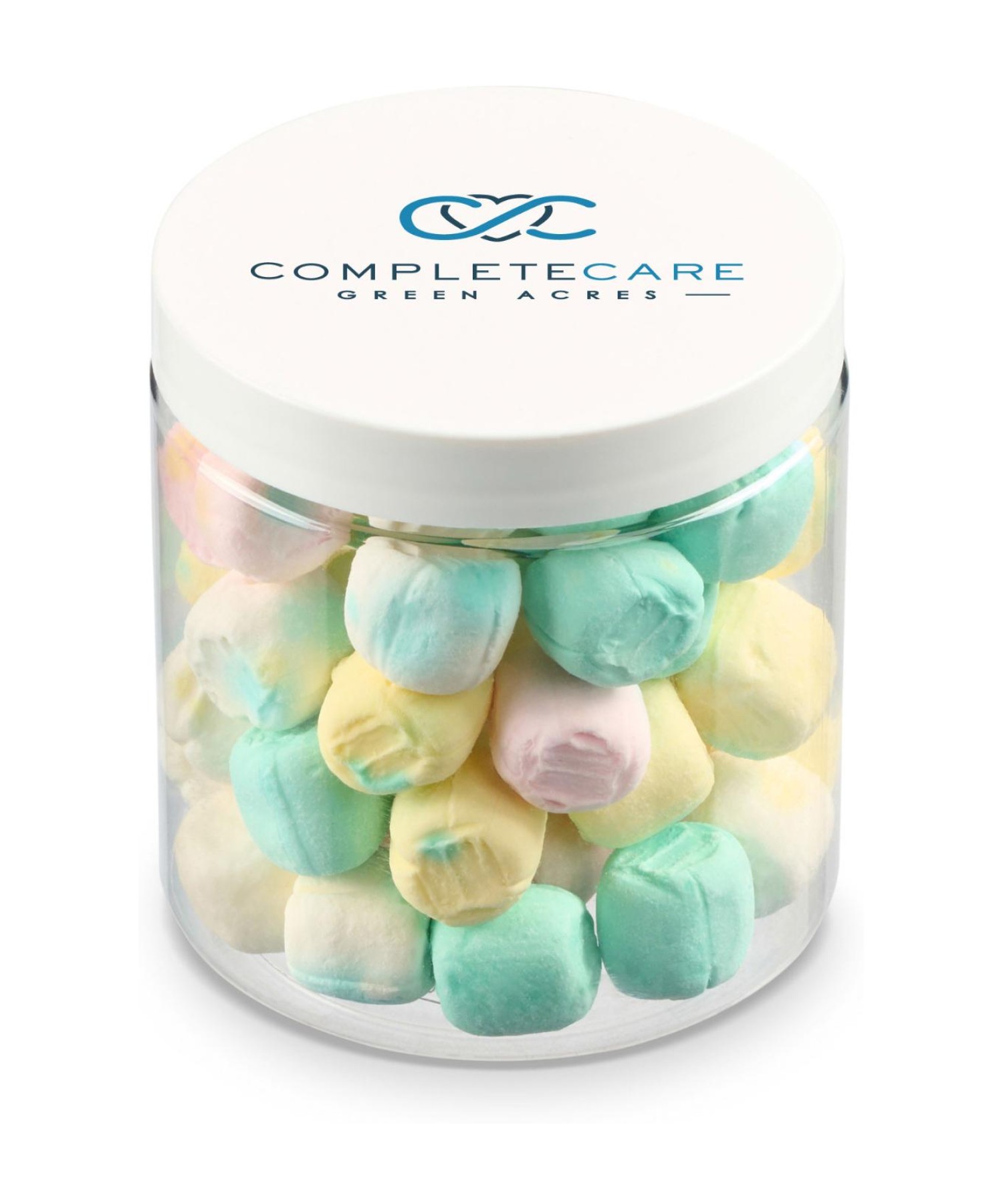 Union Printed - 8 oz jar of after dinner mints with a full color imprint on the lid