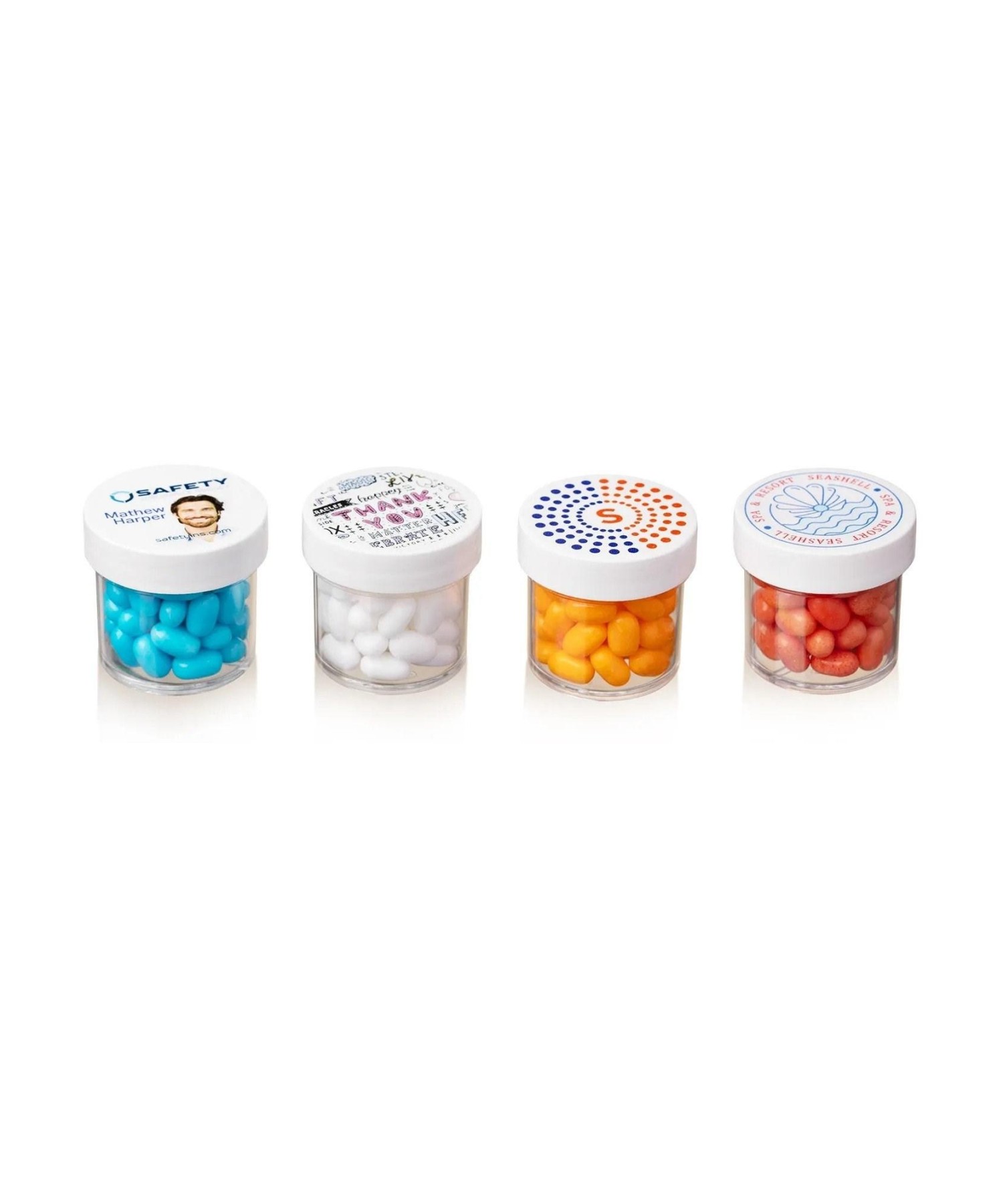 Union Printed - 1 oz jar of mini mints with a full color imprint on the lid
