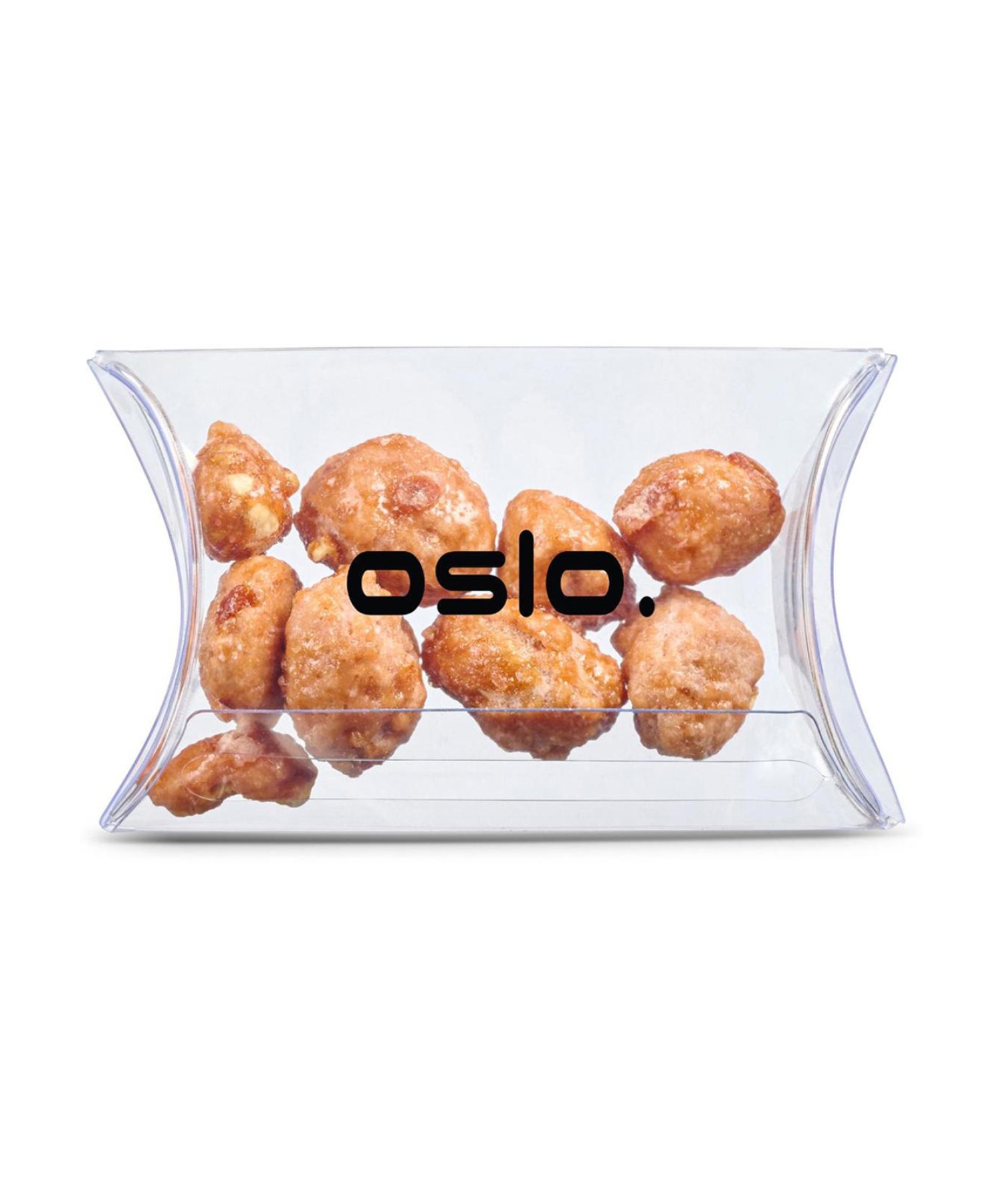 Union Printed - 3" pillow box of candied peanuts with a full color logo imprint on the box