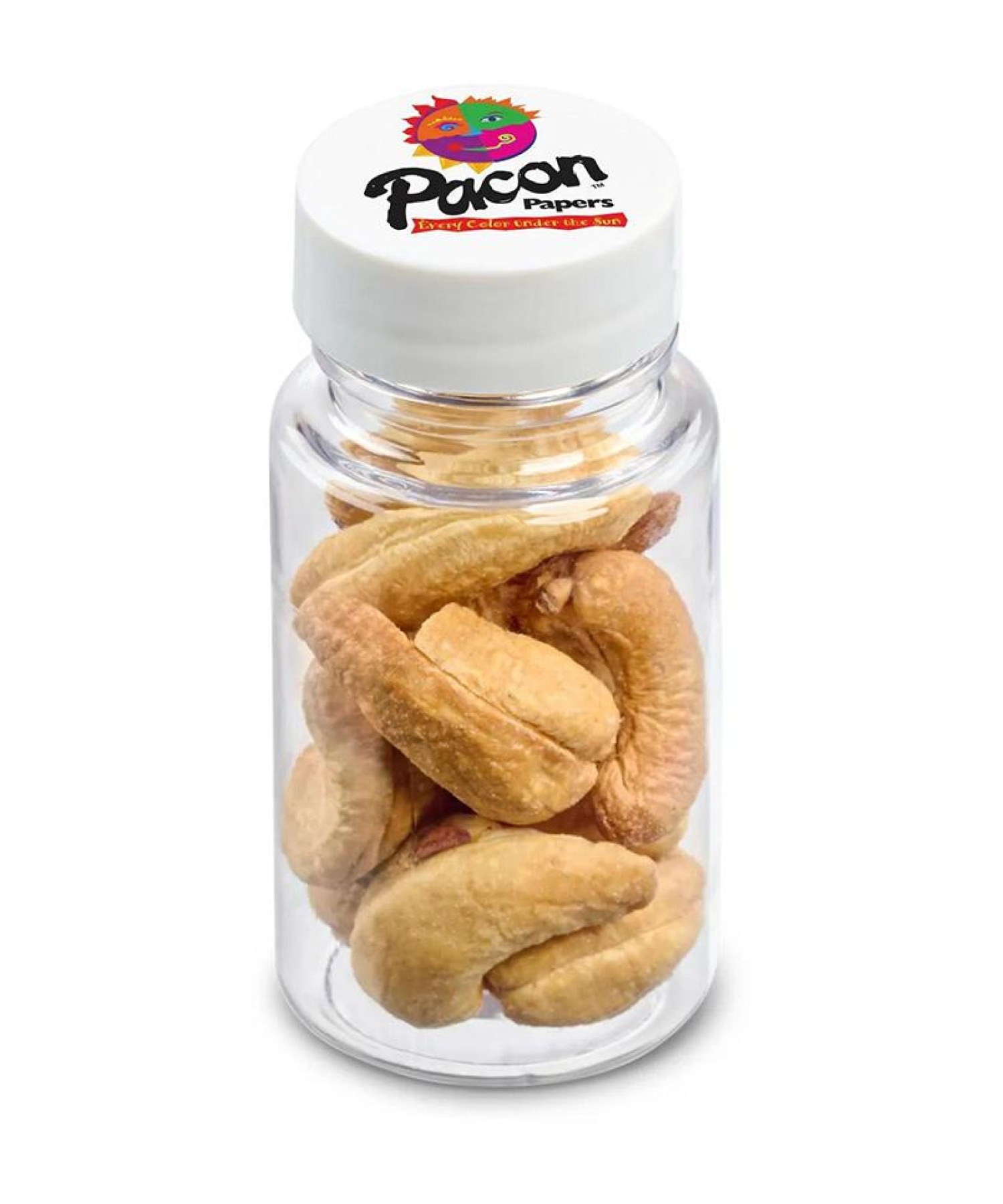 Union Printed - 1.3 oz jar of roasted cashews with a full color imprint on the lid