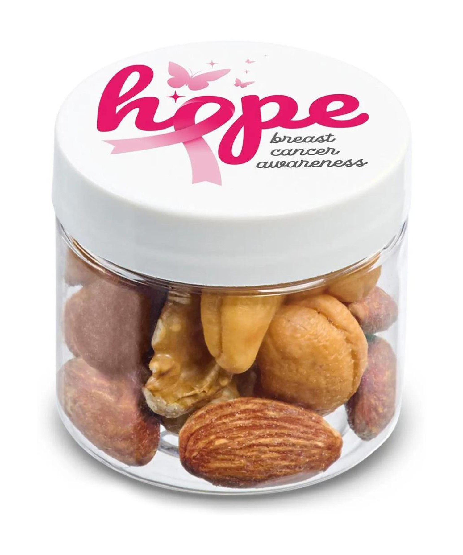 Union Printed - 2 oz jar of roasted mixed nuts with a full color imprint on the lid
