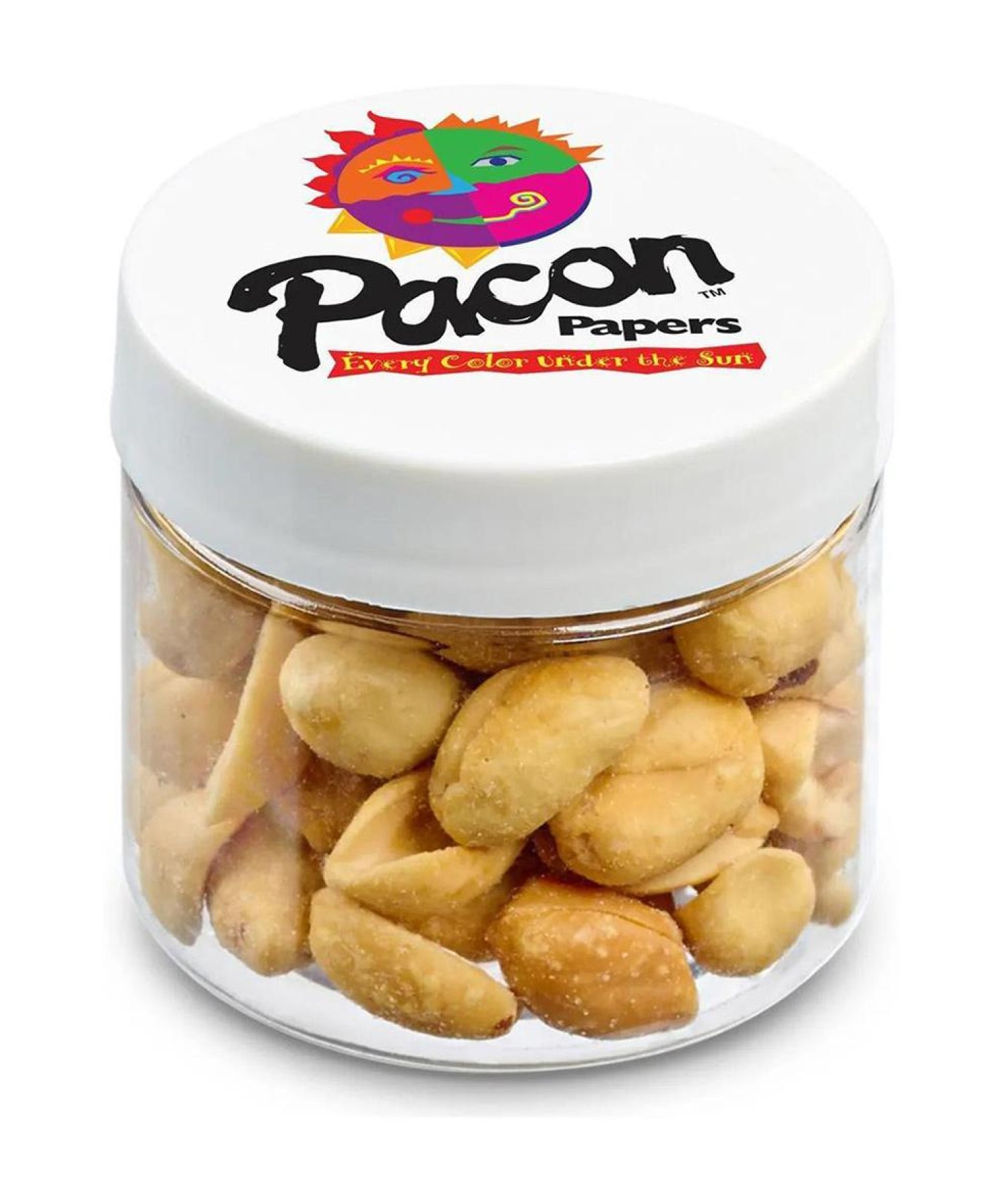 Union Printed - 2 oz jar of roasted peanuts with a full color imprint on the lid