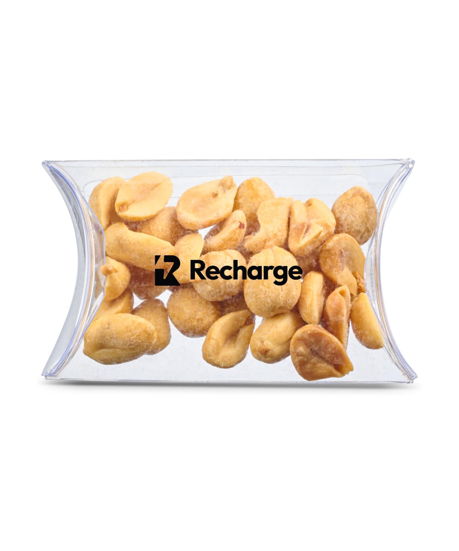 Union Printed - 3" pillow box of roasted peanuts with a full color logo imprint on the box