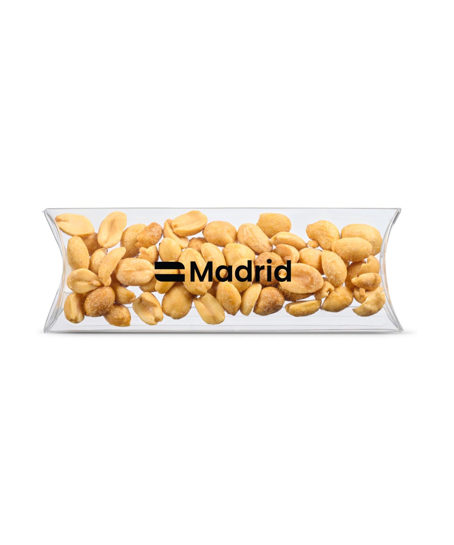 Union Printed - 5" pillow box of roasted peanuts with a full color logo imprint on the box