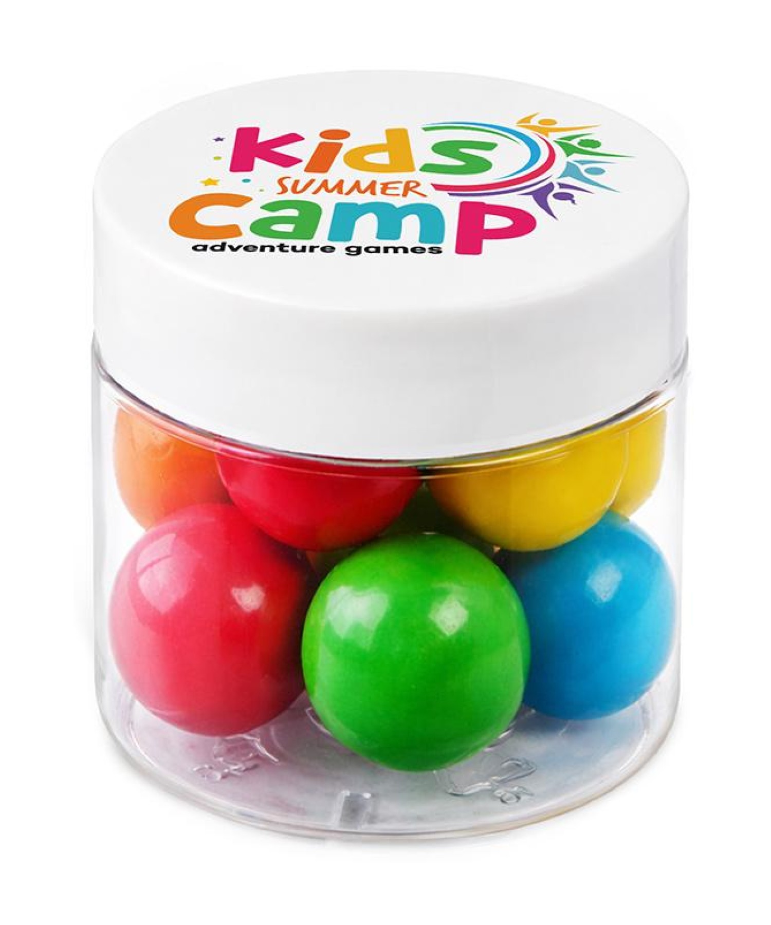 Union Printed - 1 oz jar of bubble gum with a full color imprint on the lid