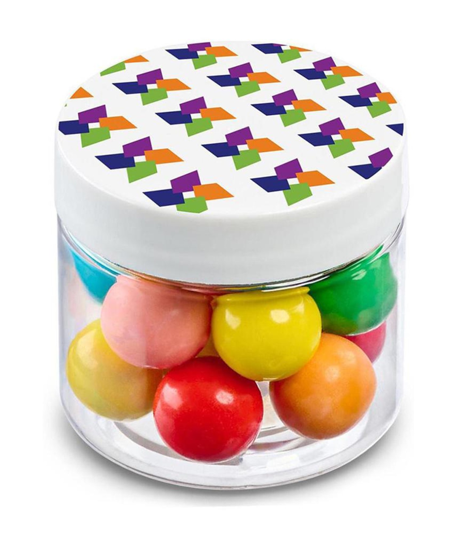 Union Printed - 2 oz jar of bubble gum with a full color imprint on the lid