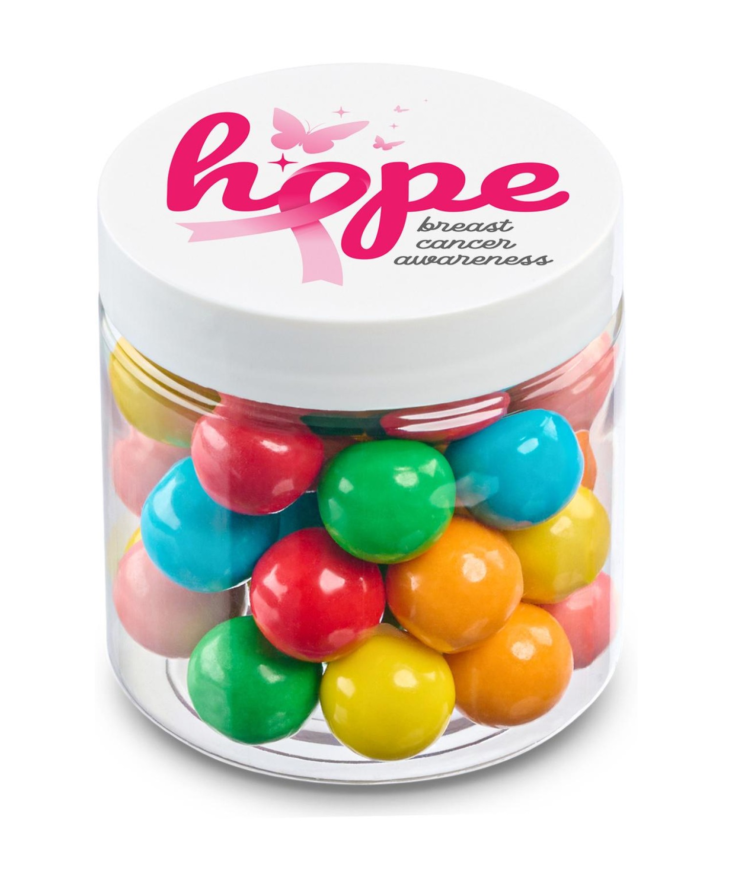 Union Printed - 4 oz jar of bubble gum with a full color imprint on the lid