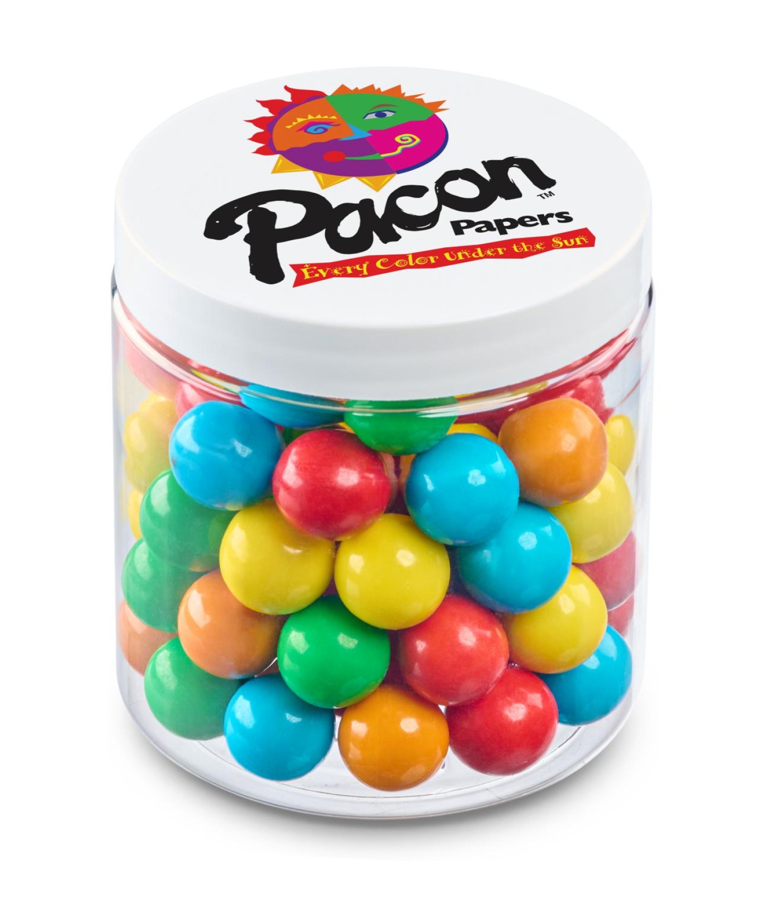 Union Printed - 8 oz jar of bubble gum with a full color imprint on the lid