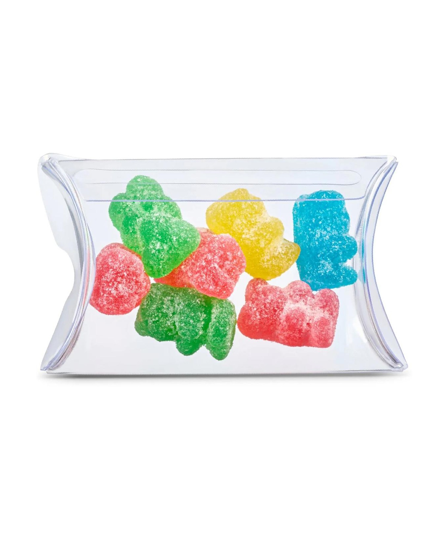 Union Printed - 3" pillow box of sour gummy bears with a full color imprint on the box