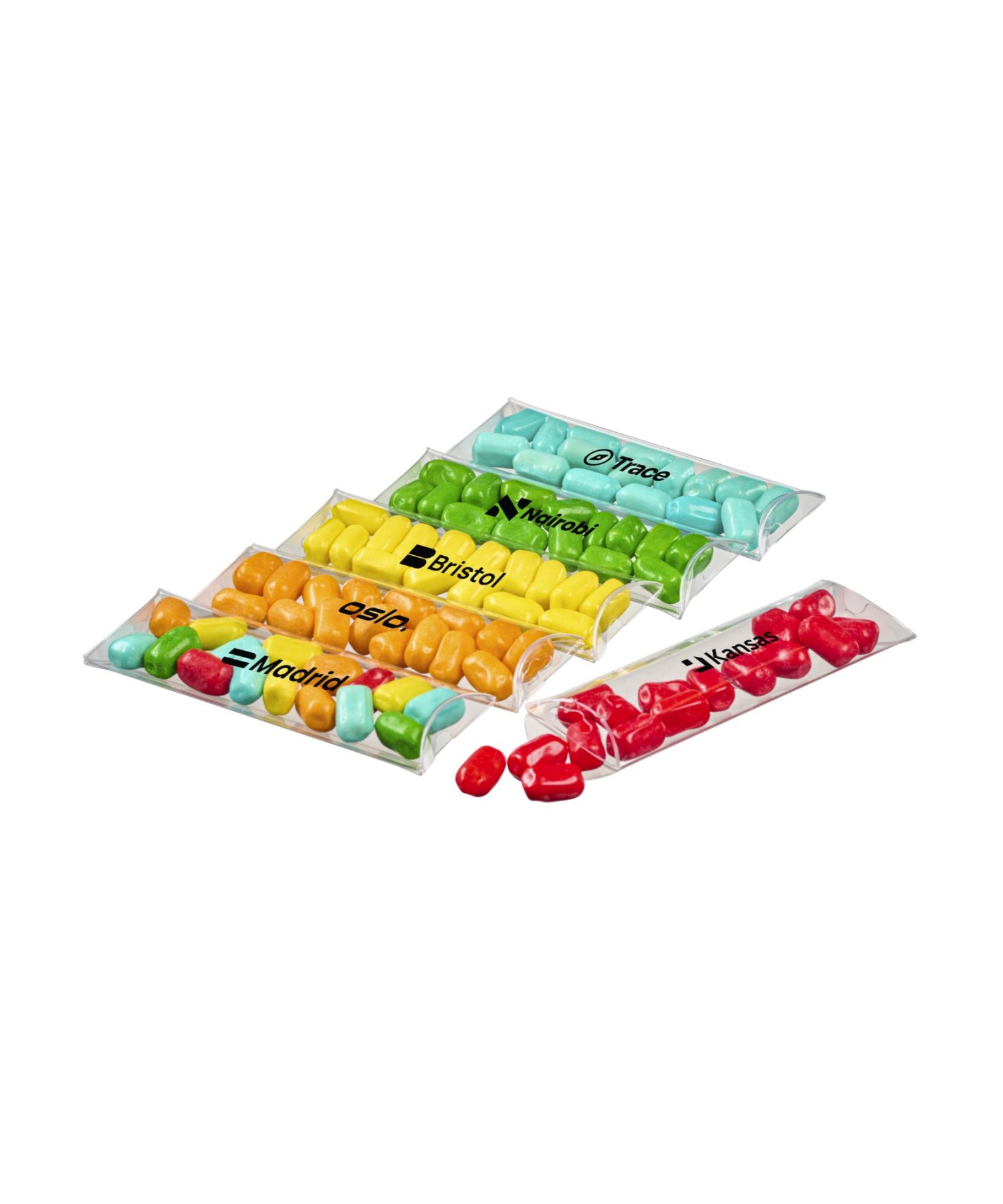 Union Printed - 5" pillow box of Bala chewy candy with a full color imprint on the box
