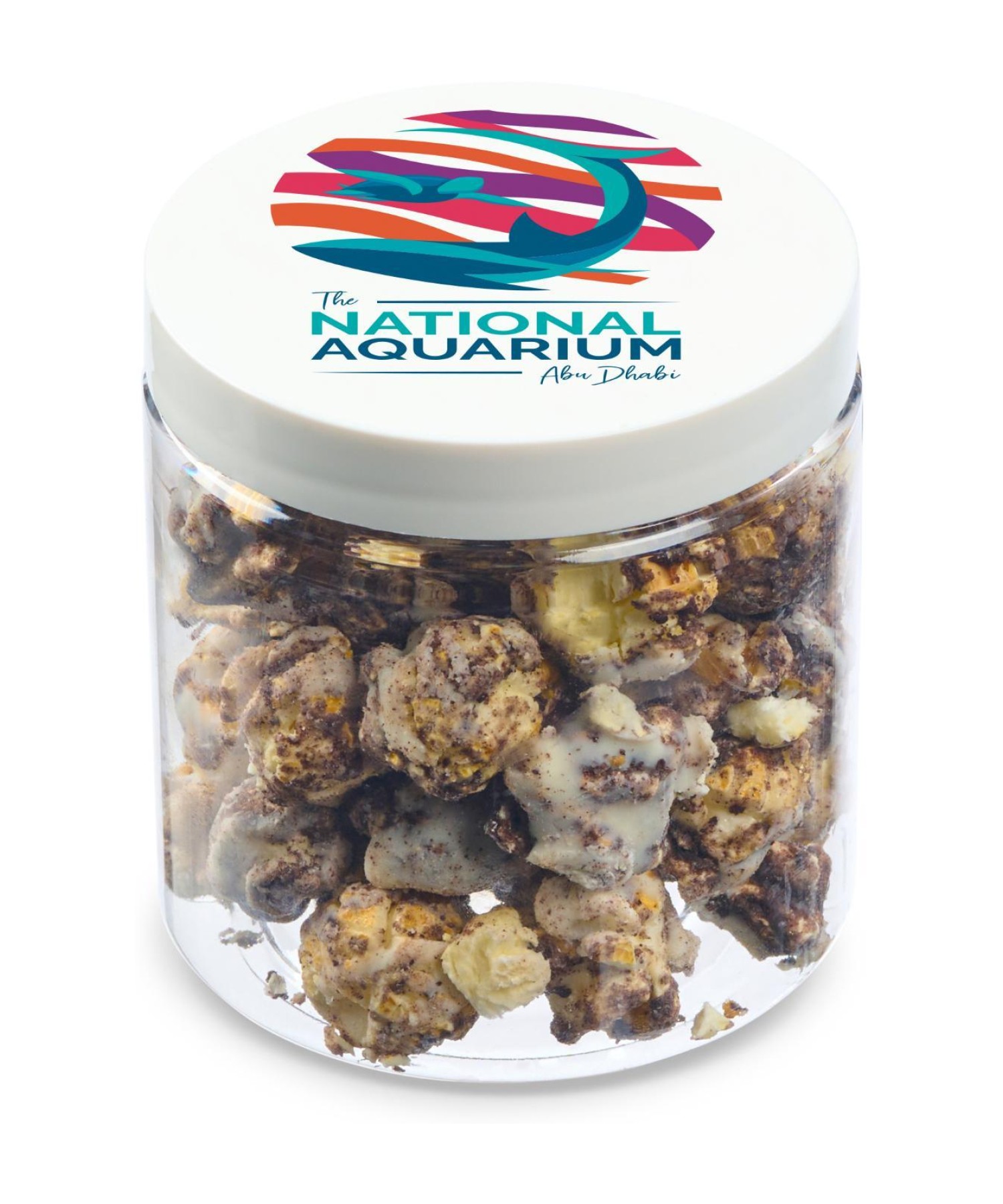 Union Printed - 8 oz jar of Popinsanity artisanal popcorn in three flavors, with your full color logo printed on the lid
