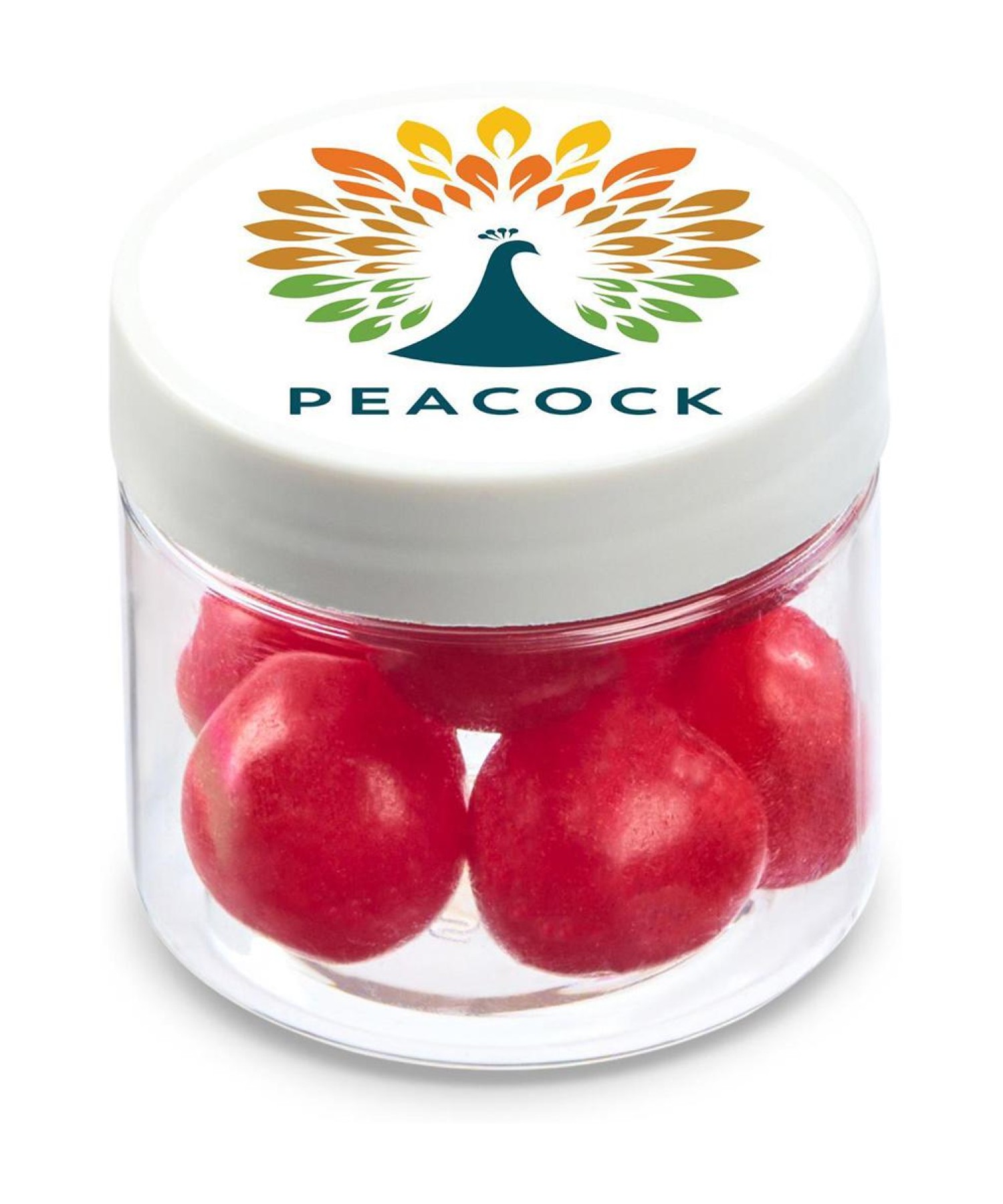 Union Printed - 2 oz jar of classic sour balls in assorted or red with a full color imprint on the lid
