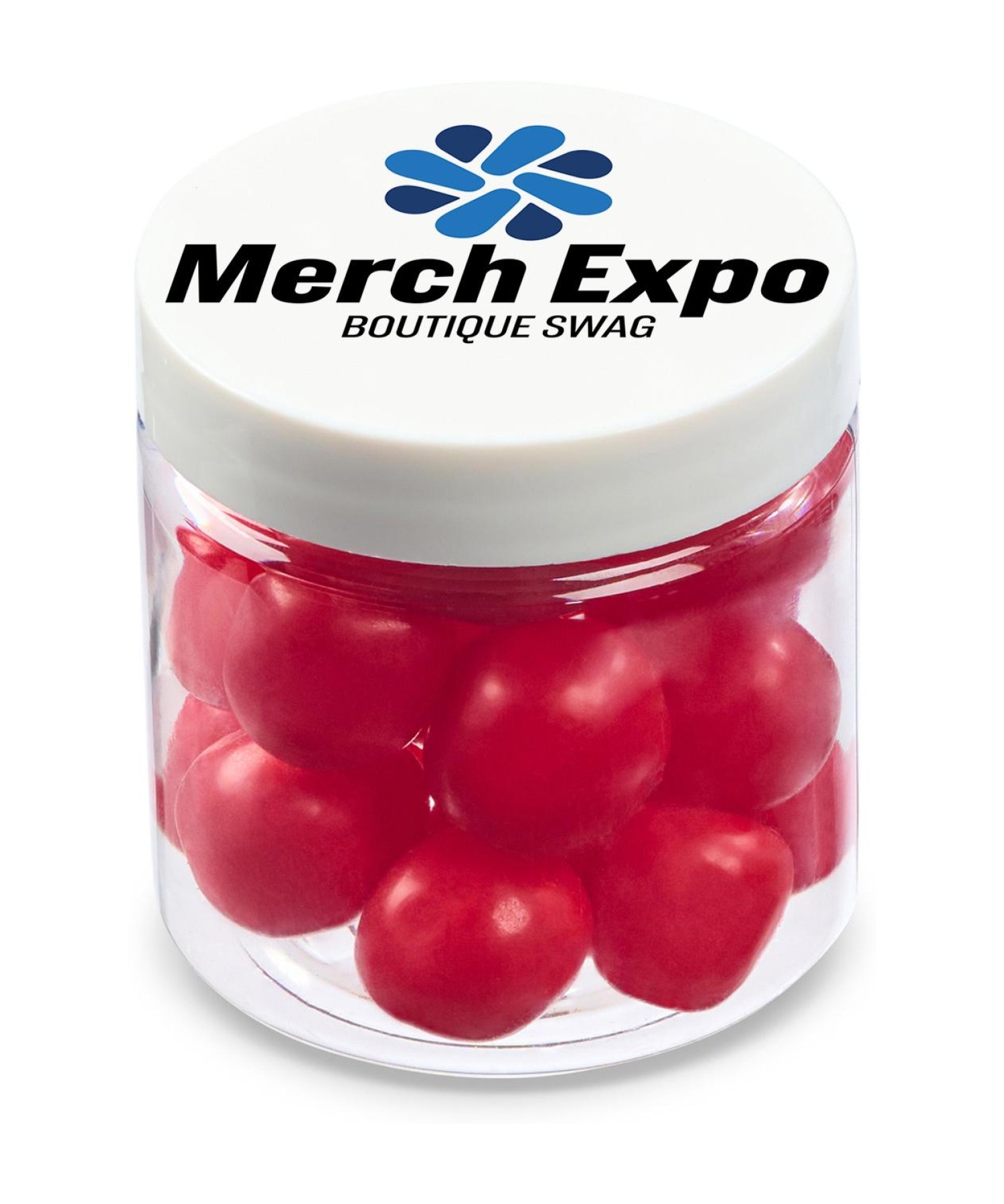 Union Printed - 4 oz jar of sour balls in assorted or red, with your full color logo on the lid