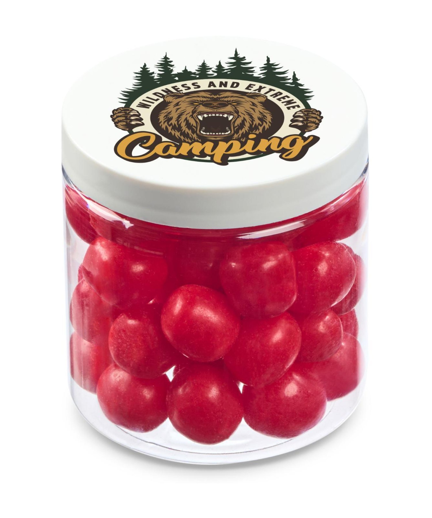 Union Printed - 8 oz jar of colorful sour balls with a bold full color imprint on the lid, for gift programs