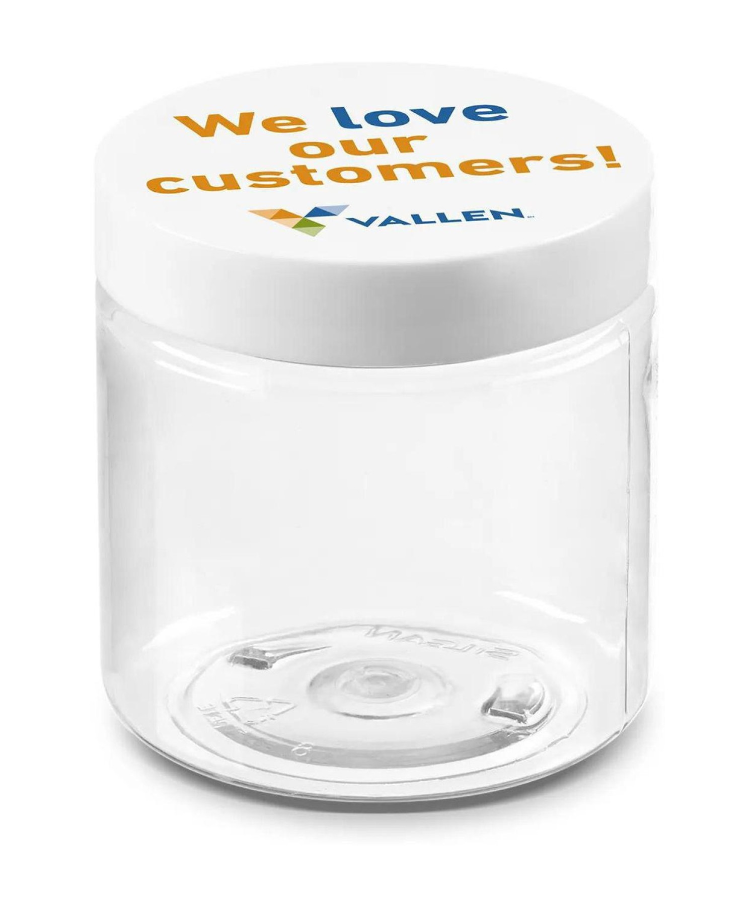 Union Printed - 4 oz empty jar with lid for premium custom fill, with a full color lid imprint