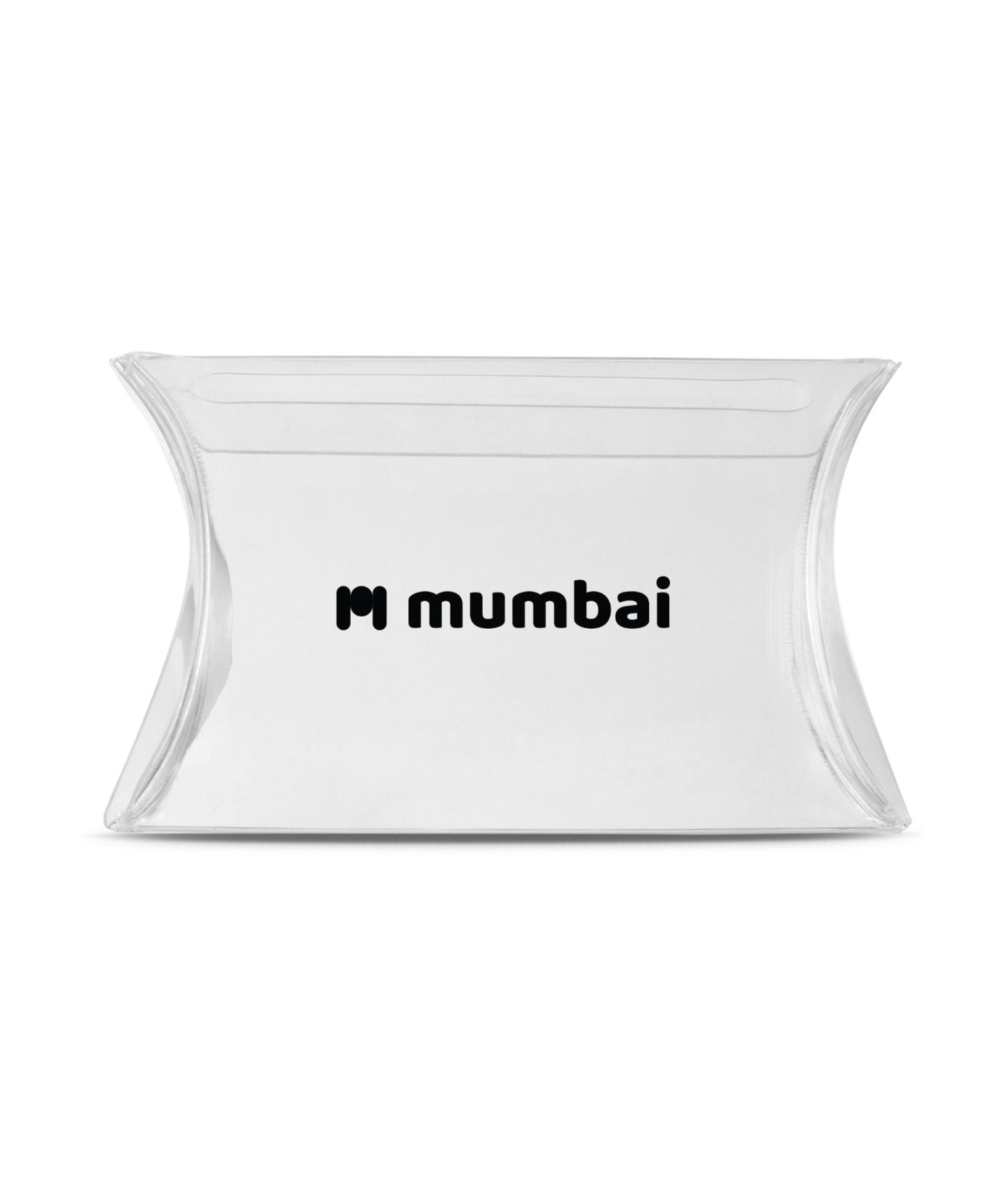 Union Printed - 3" empty clear pillow box with full color printing, ready to fill with candy or small gifts