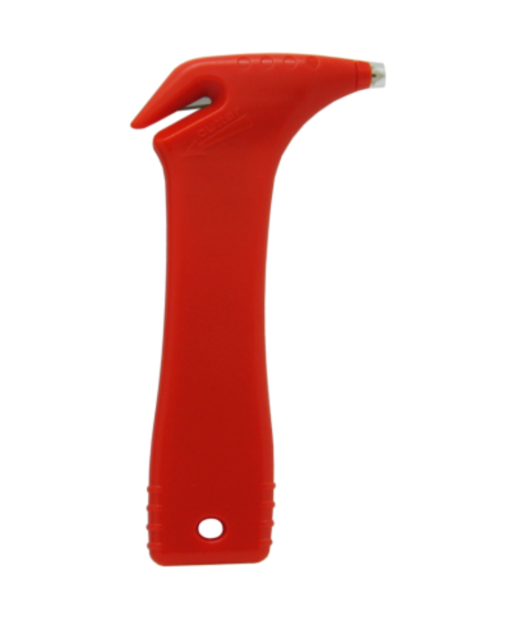 Union Printed  - Car Safety Tool - ABS plastic steel-pointed hammer and seatbelt cutter - 1-Color — Red