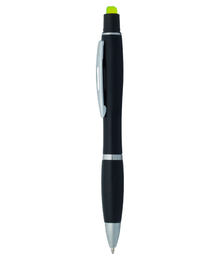 Union Printed - Gel Highlighter Twist Pen with 1-Color Logo — Black