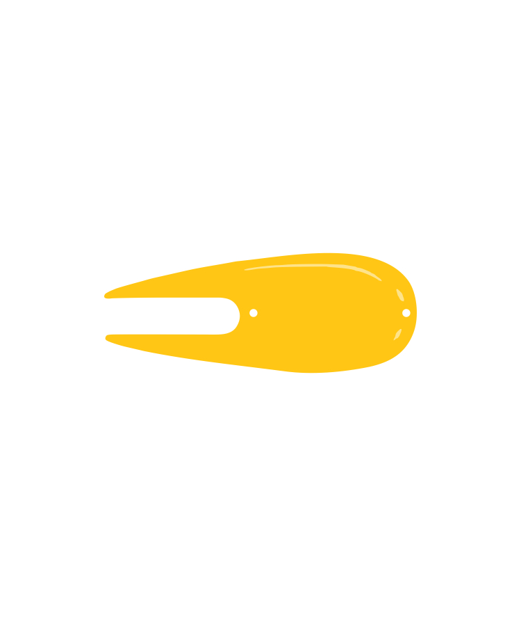 Union Printed - Golf Divot Repair Tool — Yellow
