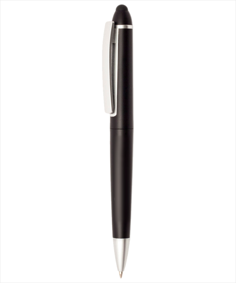 Union Printed - Flushing - Twister Pen with Stylus Tip — Black