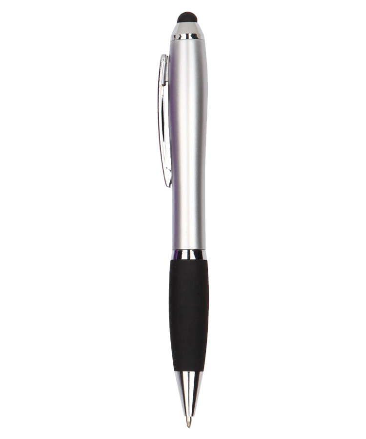 Colored Barrels - Executive  - Stylus Pens with Black Grip — Silver