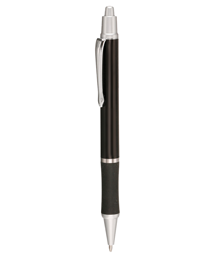 Union Printed - Agleam - Click Pen with Black Rubber Grip — Black