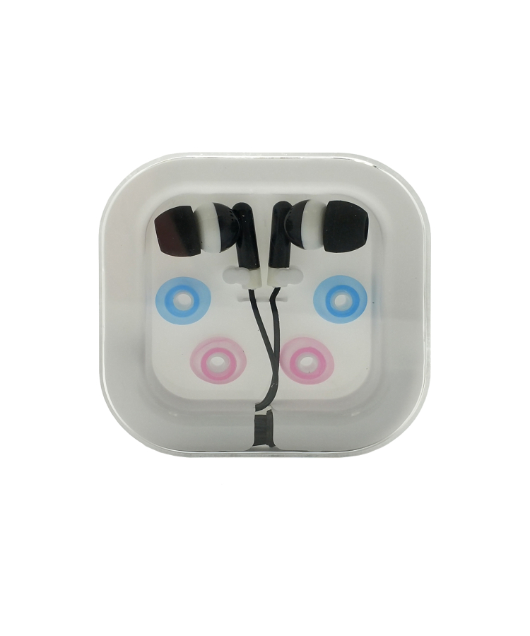 Earphones with Case & Interchangeable Earbuds — Black