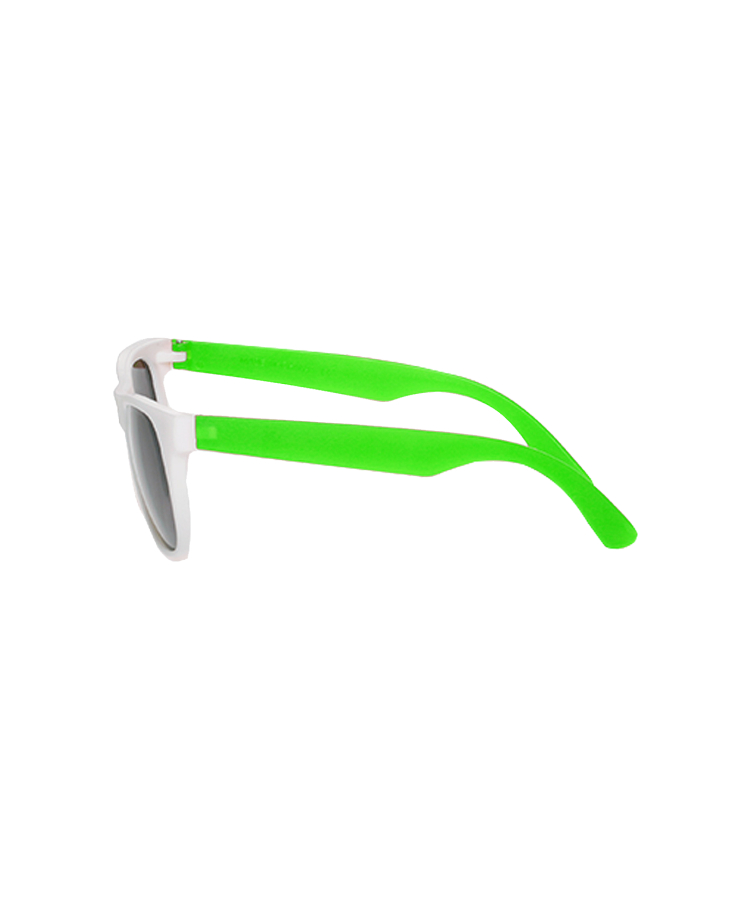 Union Printed - Economy White Face Two-Tone Sunglasses with 1-Color Logo — Green