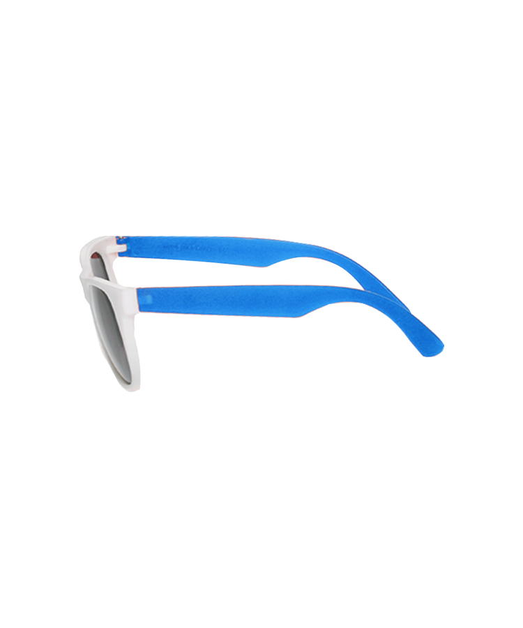 Union Printed - Economy White Face Two-Tone Sunglasses with 1-Color Logo — Blue