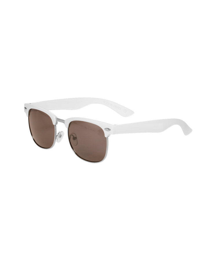 Half Frame Semi-Rimless Sunglasses — White
