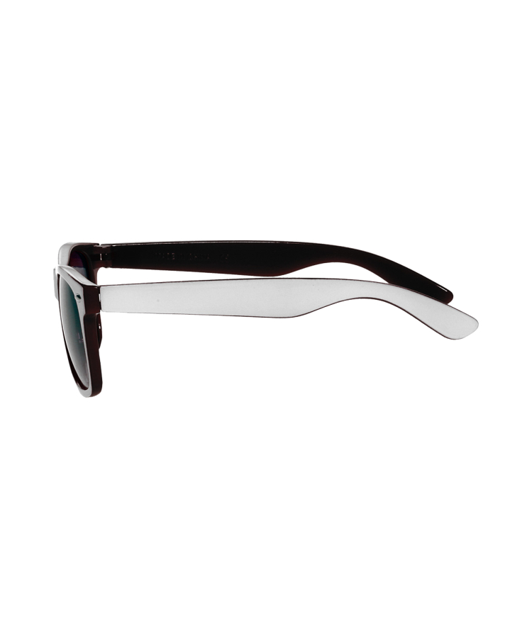 Union Printed - Two Color White Sunglasses with 1-Color Logo — Black