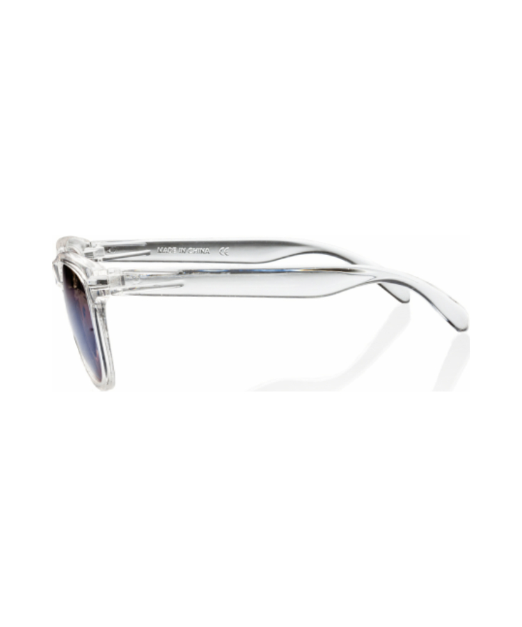 Union Printed - Crystalline Mirrored Sunglasses with 1-Color Logo — Blue