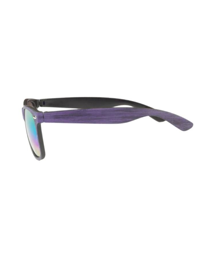Union Printed - Wood Grain Sunglasses with 1-Color Logo — Purple