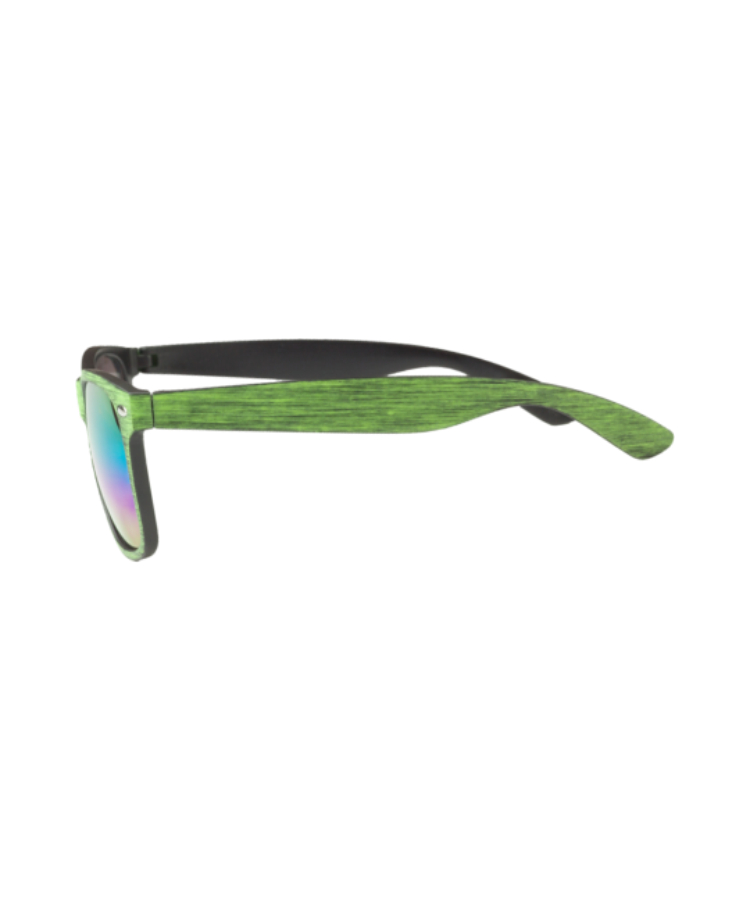 Union Printed - Wood Grain Sunglasses with 1-Color Logo — Green