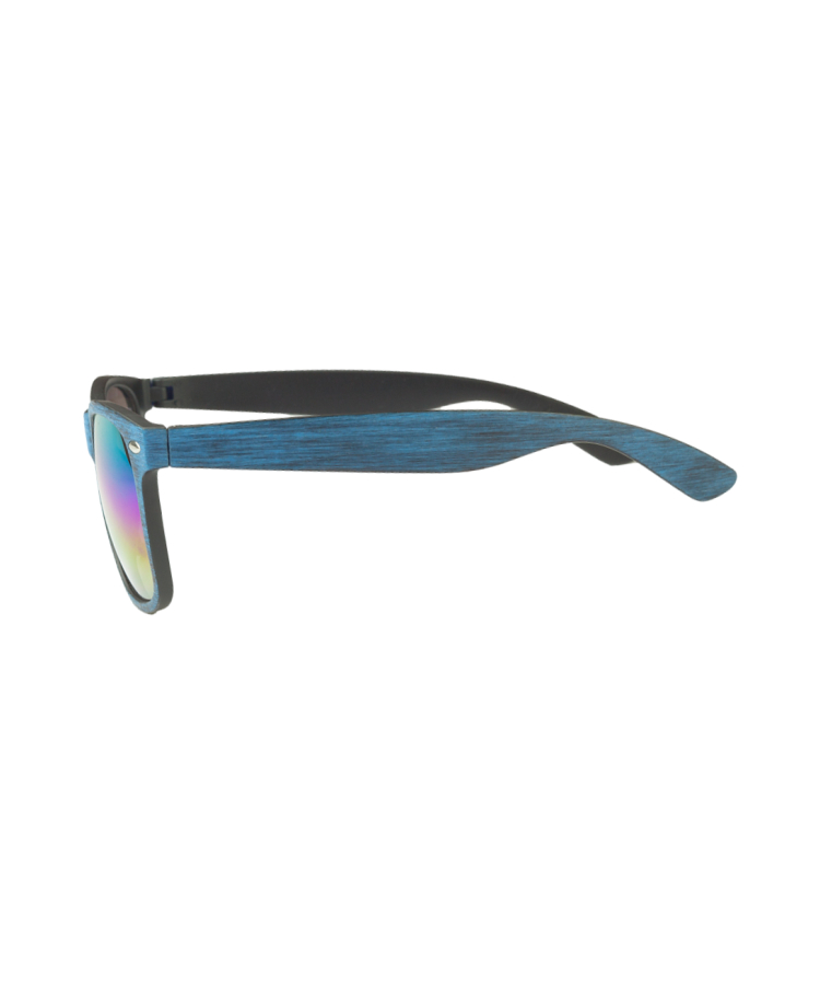 Union Printed - Wood Grain Sunglasses with 1-Color Logo — Blue